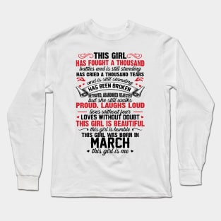 This Girl Was Born In March Long Sleeve T-Shirt